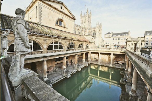The Roman baths in Bath, England, were originally built in the first century, in what was then Britannia.