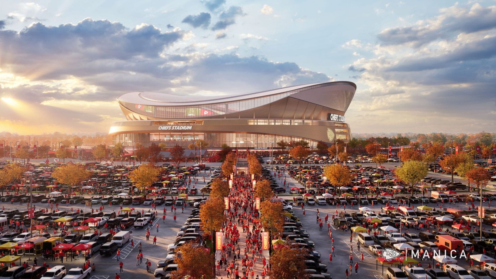 A rendering of the Chiefs' new stadium. (Photo courtesy of the Chiefs and MANICA.)