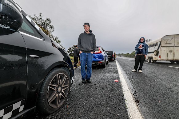 Jonathan Fitzgerald’s car also suffered a flat tyre.