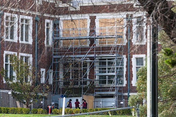 Melbourne High School’s “castle on the hill” is in a state of disrepair.