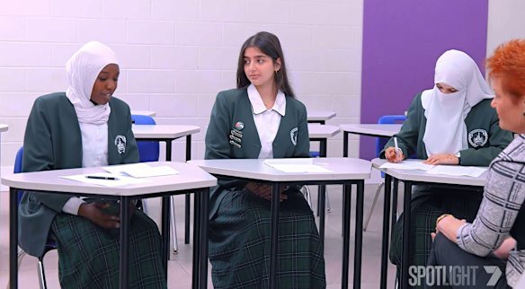 One Nation leader Pauline Hanson spoke with students from the Islamic College of Brisbane as part of Seven’s one-hour special.