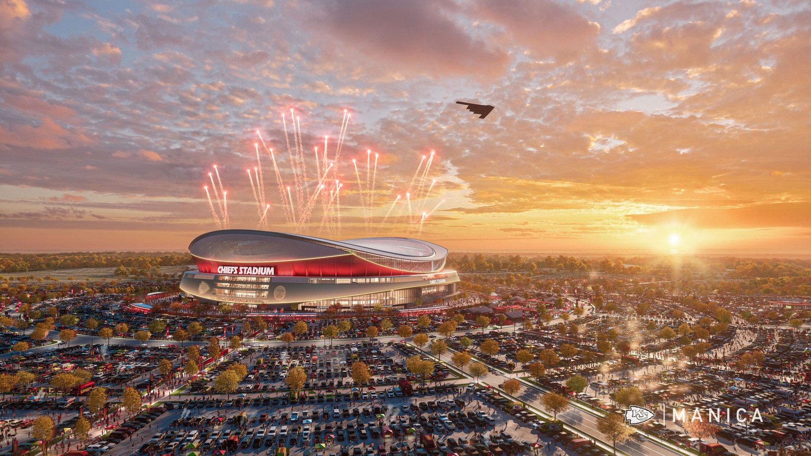 A rendering of the Chiefs' new stadium. (Photo courtesy of the Chiefs and MANICA.)