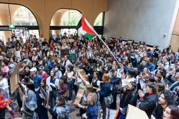 University of Melbourne students protest against the war in Gaza in May 2024.