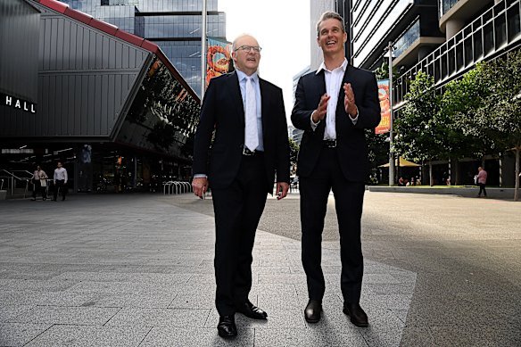 Prime Minister Anthony Albanese and Andrew Charlton.