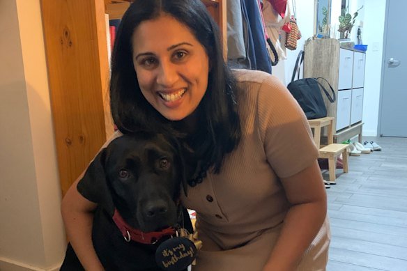 Sarah Malik and her Labrador, Tally.