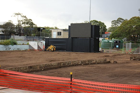 The outdoor screen at Grange Bowls Club will be used for live sport and movie nights. 