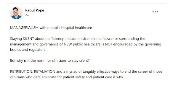 One of Raoul Pope’s LinkedIn posts.