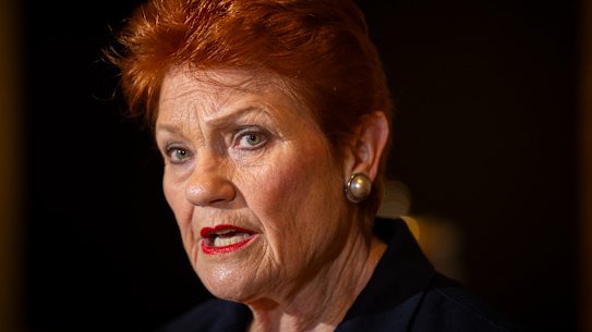 One Nation leader Pauline Hanson.