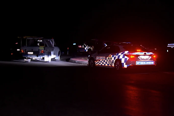 Police near the scene of the alleged domestic violence-related disturbance on Friday night at a property in Yengarie on the Fraser Coast.