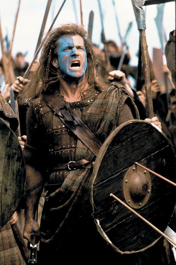 Mel Gibson starred in the 1995 film Braveheart.