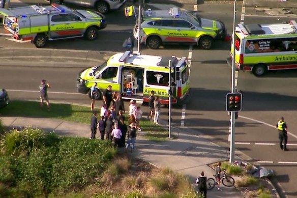 Four people have been taken to hospital following a crash at Gleneagle.