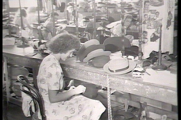Women specialised in the intricate design, trimming and finishing of hats at Henderson.