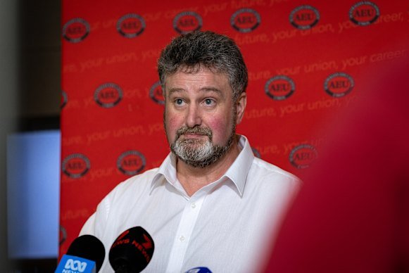 AEU Victoria president Justin Mullaly.