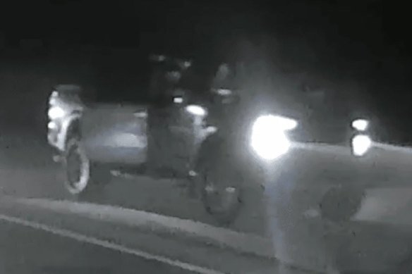 Police are seeking information to help identify and locate a ute (pictured) and its occupants, who they believe may have information about the fatal incident.