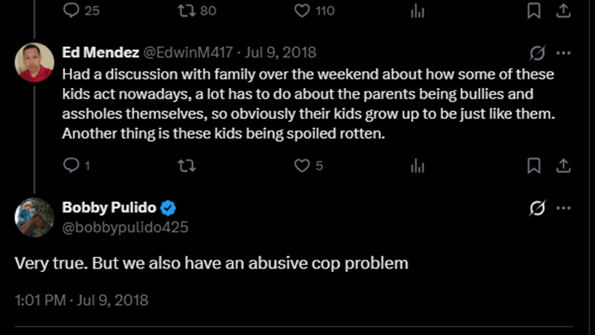 A resurfaced Bobby Pulido tweet