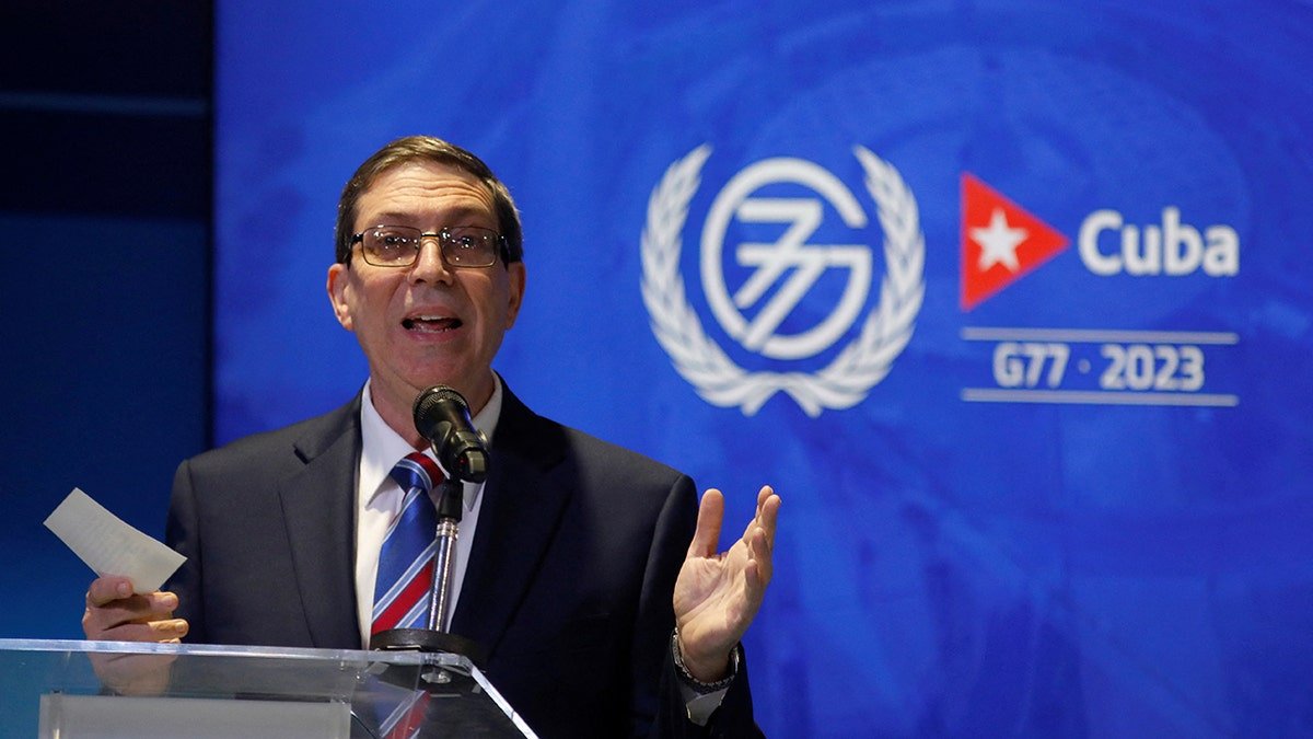 Cuba’s Foreign Minister Bruno Rodriguez Parrilla speaks during a news conference in Havana, Cuba.