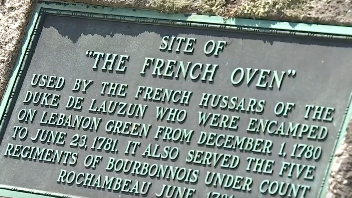 View of plaque at French Oven site