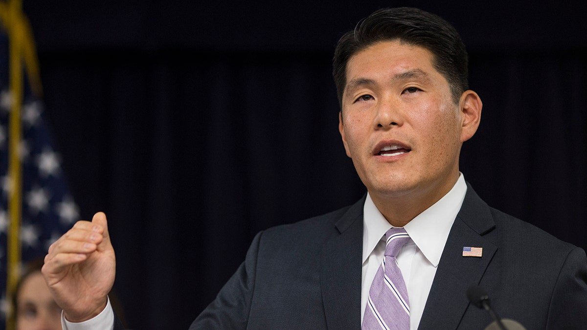 WASHINGTON, DC - SEPTEMBER 19: United States Attorney Robert Hur speaks at a news conference about the indictment of Kevin Merrill, Jay Ledford, and Cameron Jezierski by a Maryland grand jury at the U.S. Attorney's Office, on September 19, 2018 in Baltimore, MD. Authorities accuse Merrill, Ledford, and Jezierski of defrauding investors of more than $364 million through falsified bank statements and transfers and false sales agreements, according to the indictment. (Photo by Zach Gibson/Getty Images)