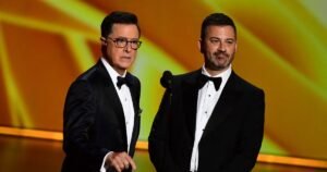 Jimmy Kimmel Invites Stephen Colbert to Guest Host Show After ‘Late Night’ Cancellation Jimmy Kimmel Invites Stephen Colbert to Guest Host Show After ‘Late Night’ Cancellation