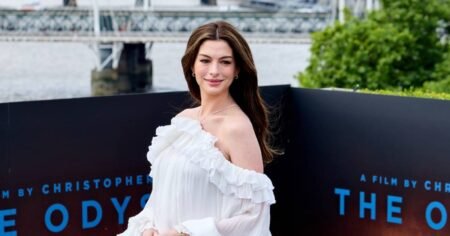 Pregnant Anne Hathaway Looks Ethereal While Showing Off Baby Bump at ‘The Odyssey’ Event Pregnant Anne Hathaway Looks Ethereal While Showing Off Baby Bump at ‘The Odyssey’ Event