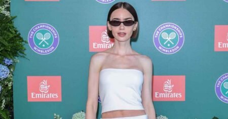 Lily Collins Made the Most Controversial Summer Pants Trend Look So Rich at Wimbledon Lily Collins Made the Most Controversial Summer Pants Trend Look So Rich at Wimbledon