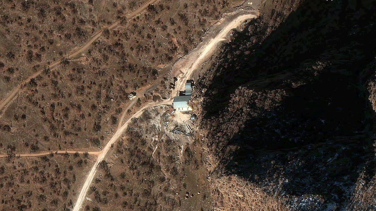 Satellite image shows the second tunnel entrance and support buildings at the Khorramabad missile complex.