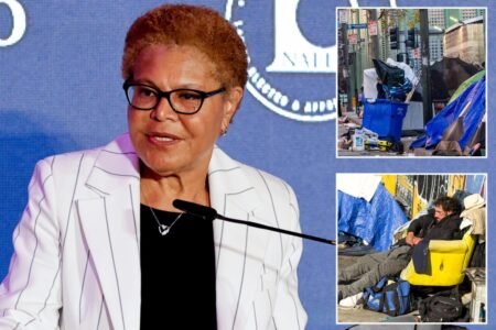 Karen Bass gives deranged excuse for homeless meth hell destroying LA Karen Bass gives deranged excuse for homeless meth hell destroying LA