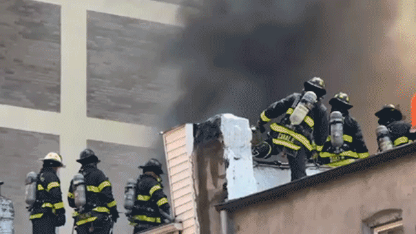 NYC 5-alarm fire injures at least 17 firefighters, others as blaze damages multiple apartment buildings NYC 5-alarm fire injures at least 17 firefighters, others as blaze damages multiple apartment buildings