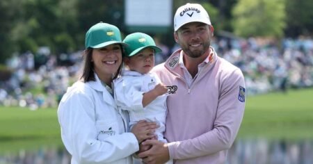 Golfer Sam Burns Reveals How Wife Caroline Convinced Him to Play in The Open After She Gave Birth Golfer Sam Burns Reveals How Wife Caroline Convinced Him to Play in The Open After She Gave Birth