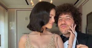 Selena Gomez Glitters in Gold at BFF Taylor Swift’s Madison Square Garden Wedding to Travis Kelce