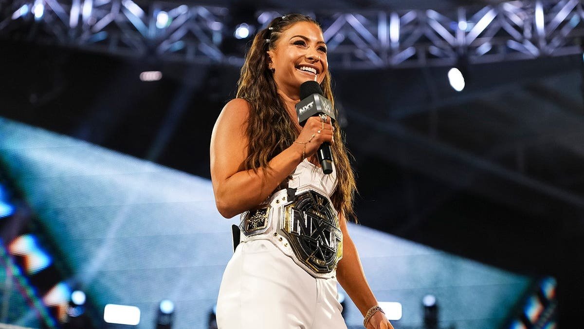 NXT Women's Champion Kendal Grey speaks at WWE Performance Center in Orlando, Florida.