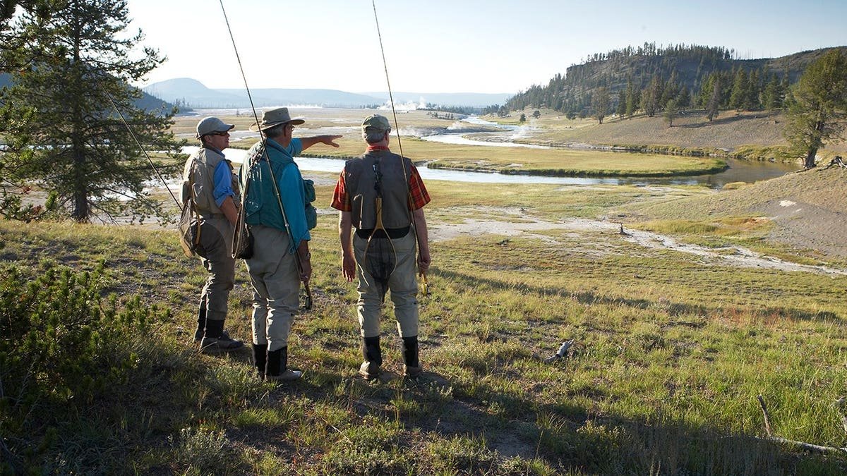 Group of fishermen at Yellowstone