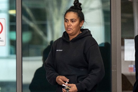 Ebony Bell outside court.