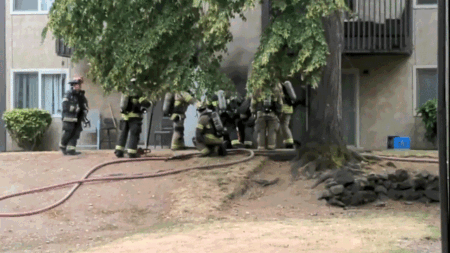 Wild video captures apartment complex electrical room explosion as firefighters investigate smoke call