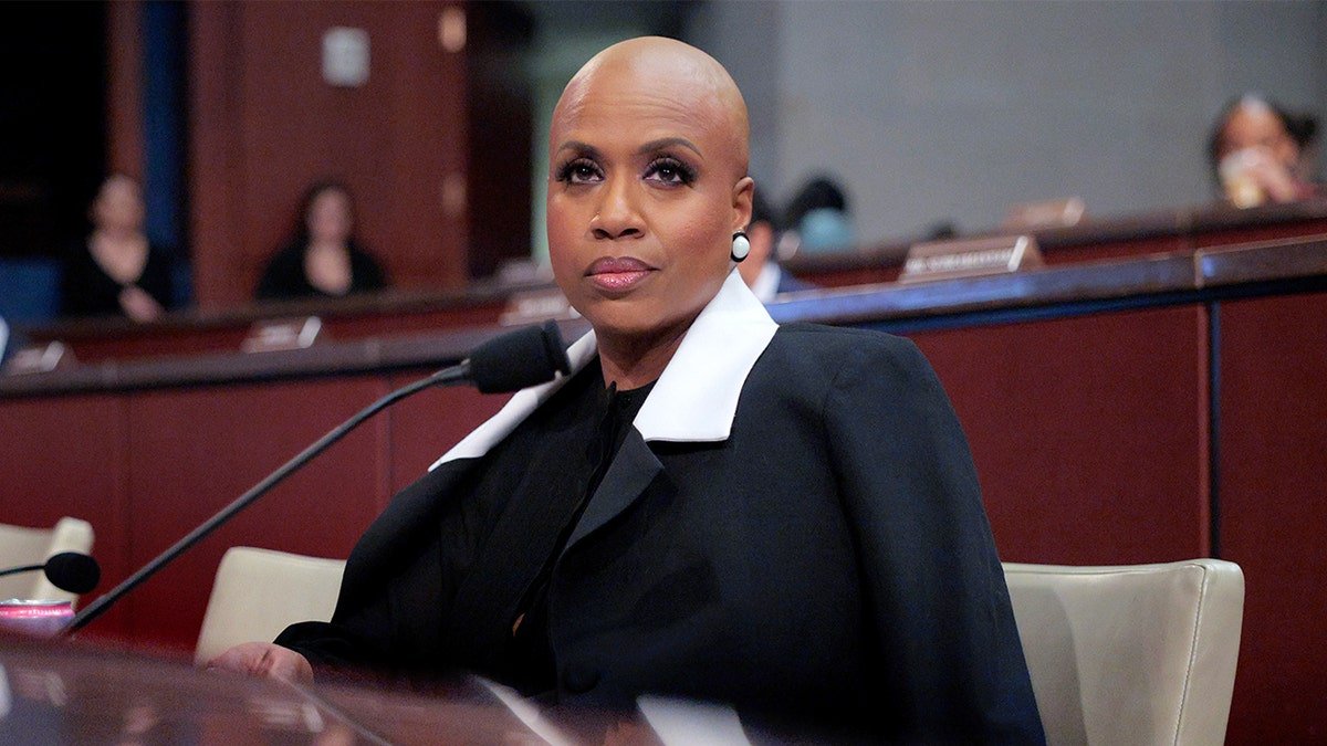 Rep. Ayanna Pressley listening during a hearing.