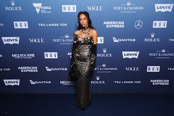 Amy Tossoun pictured in 2025 at the National Gallery of Victoria.