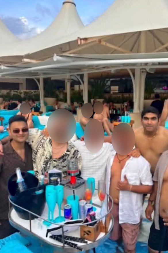 Kunal Atul Shah (left) and Raine and Horne Land Victoria agent Kevin Paghdar holidaying in Bali.