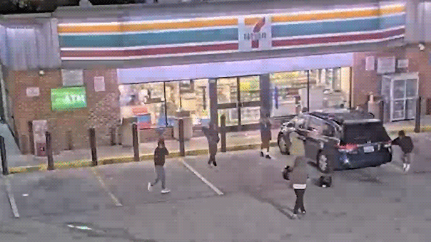 Baltimore beat-down: Video shows group of teens pummeling elderly man outside 7-Eleven as police hunt suspects Baltimore beat-down: Video shows group of teens pummeling elderly man outside 7-Eleven as police hunt suspects