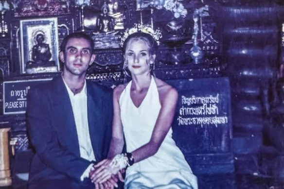 Robbie and Virginia Giuffre on their wedding day, 10 days after they met in Thailand, in 2002.
