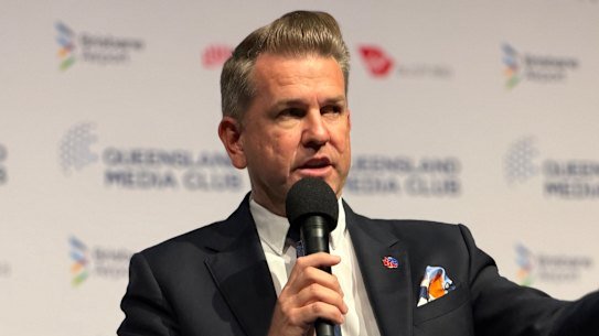 Jarrod Bleijie at the Queensland Media Club last month.