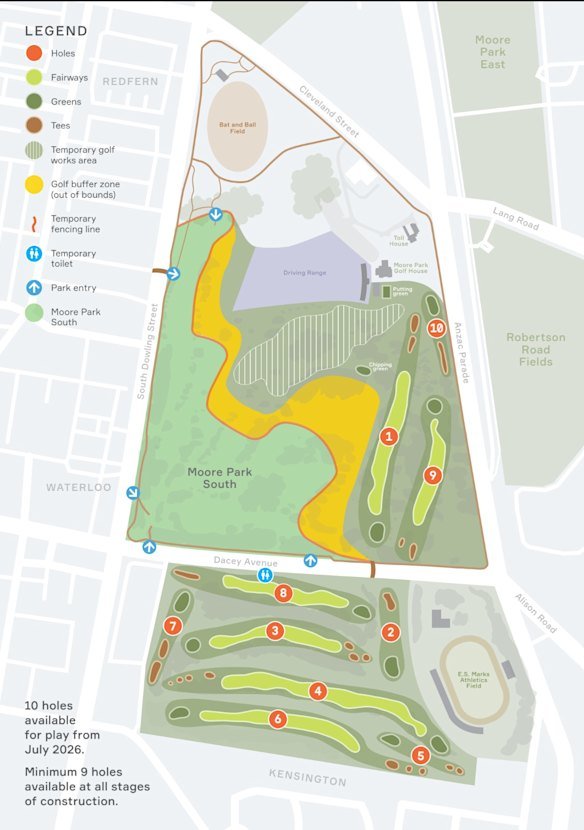 The course will be temporarily turned into a 10-hole course while work is carried out on the final 12-hole configuration.