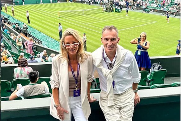 Stefanie and Antony Catalano at Wimbledon in 2024.