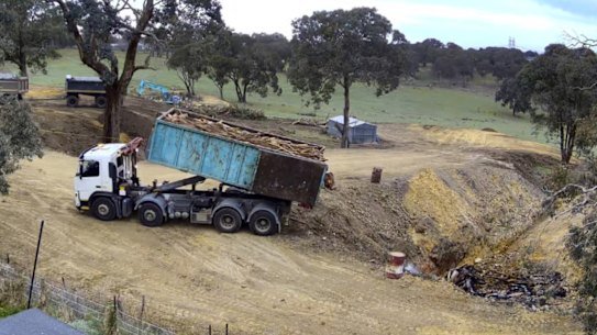 Private investigators working for Nillumbik Shire Council documented the dumping of industrial waste at a property across the road from the Chetcutis’ Diamond Creek home.