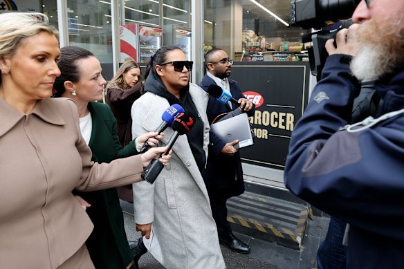 Bell leaves court on Friday.