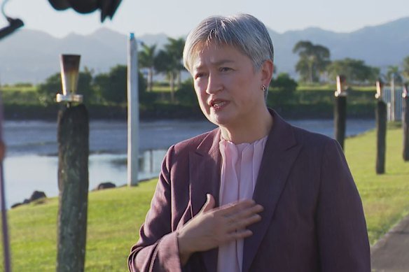 Foreign Minister Penny Wong responds to news of the missile test. 