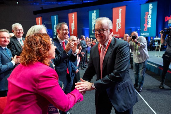 Prime Minister Anthony Albanese at the 50th ALP national conference, in Adelaide last week.