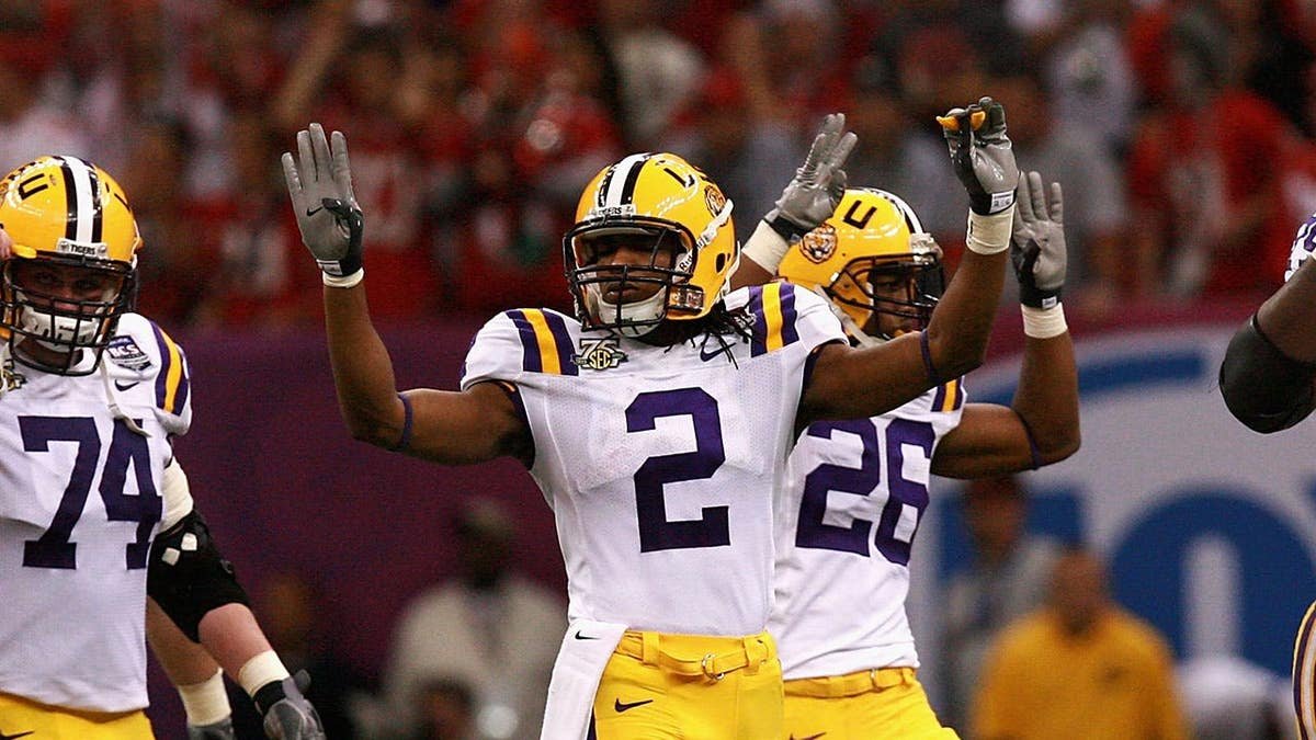 Demetrius Byrd, No. 2, pumps up the crowd during the BCS National Championship game.