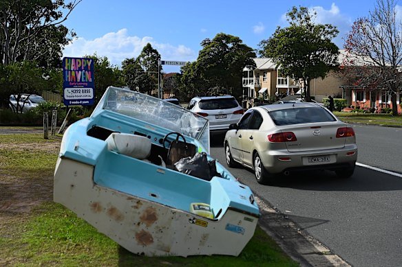 An abandoned boat filled with rubbish dumped near a childcare facility in Gorokan.
