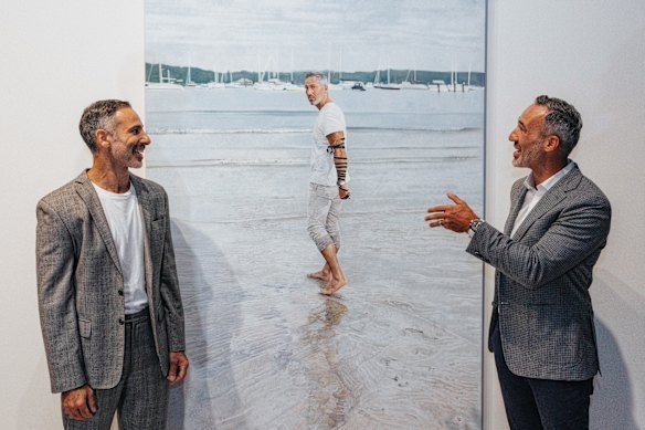 Michael Zavros (left) with the subject of his portrait, Alex Ryvchin.