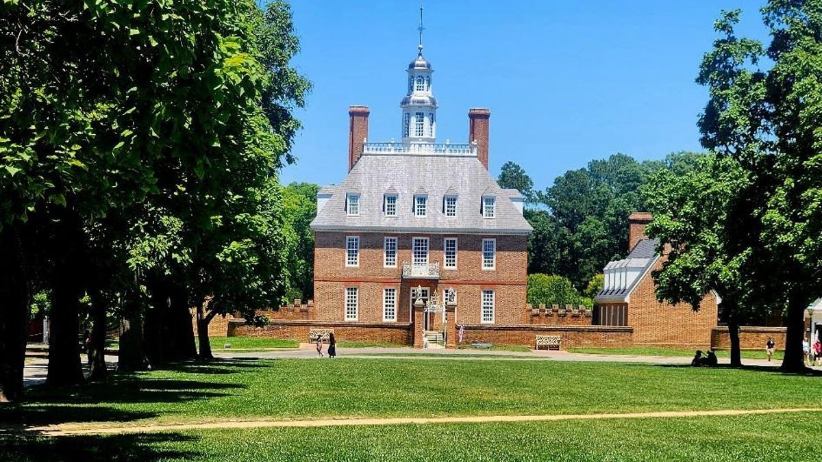 The Governor's Palace standing in Colonial Williamsburg